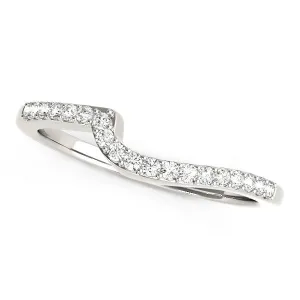 LOVCIA Luxury Elegant 14k White Gold Curved Diamond Wedding Band (1/4 Carat Total Weight)