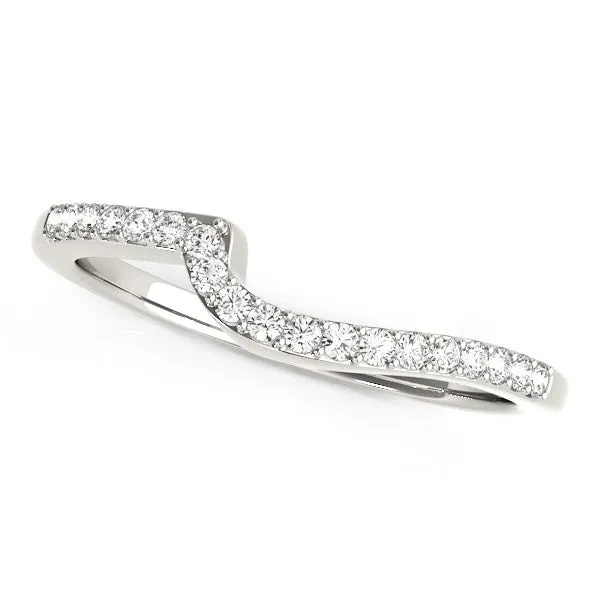 LOVCIA Luxury Elegant 14k White Gold Curved Diamond Wedding Band (1/4 Carat Total Weight)