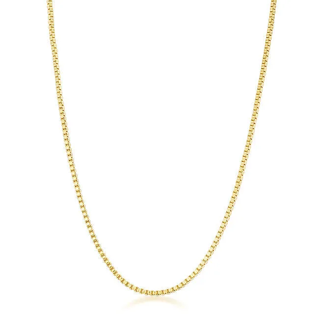 LOVCIA Stylish 18k Gold-Plated 2mm Rolo Chain Necklace