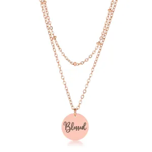 LOVCIA Stylish Faith-Inspired Rose Gold Pendant Necklace