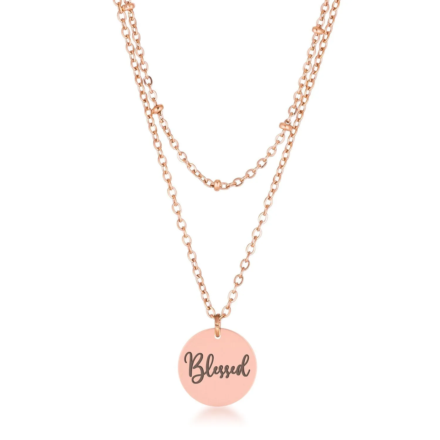 LOVCIA Stylish Faith-Inspired Rose Gold Pendant Necklace