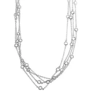 LOVCIA Stylish Rhodium-Plated Silver-Tone Layered Necklace