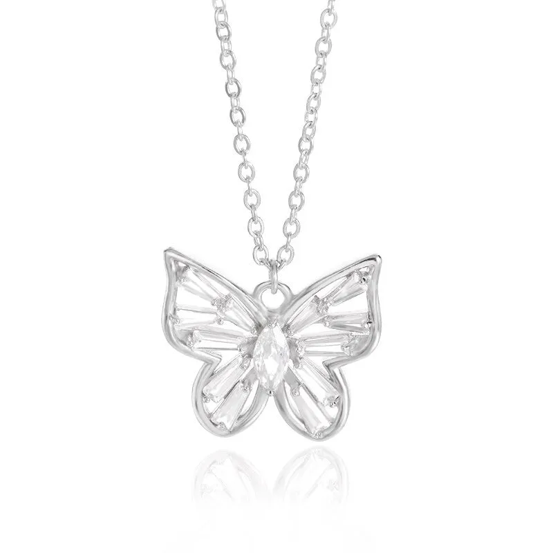 Lovely Heart, Butterfly, and Flower Pendant Necklaces
