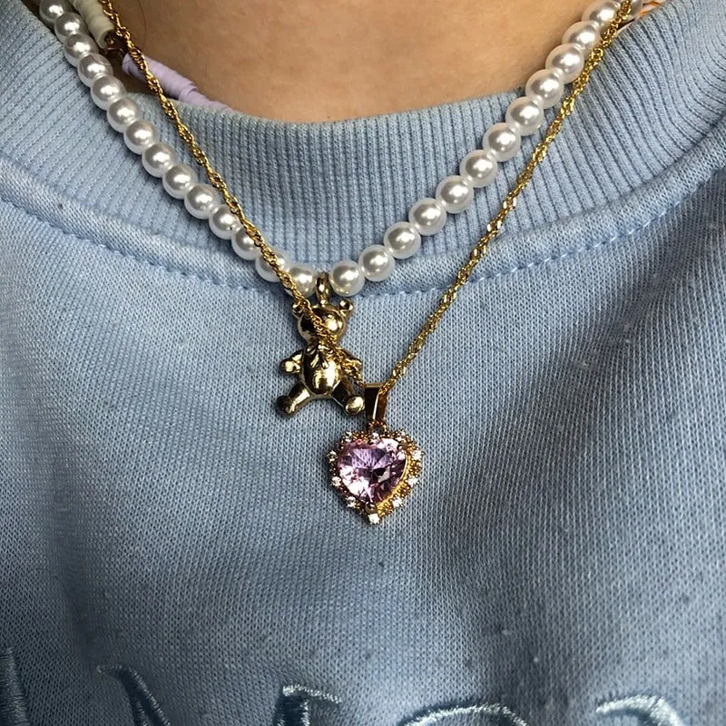 Lovely Heart, Butterfly, and Flower Pendant Necklaces