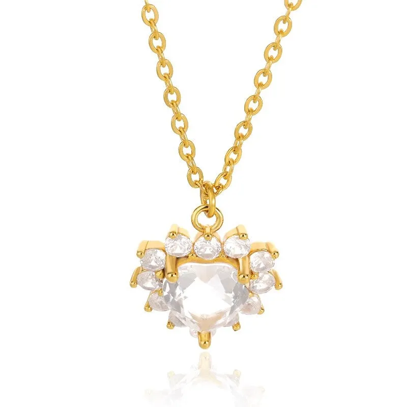 Lovely Heart, Butterfly, and Flower Pendant Necklaces