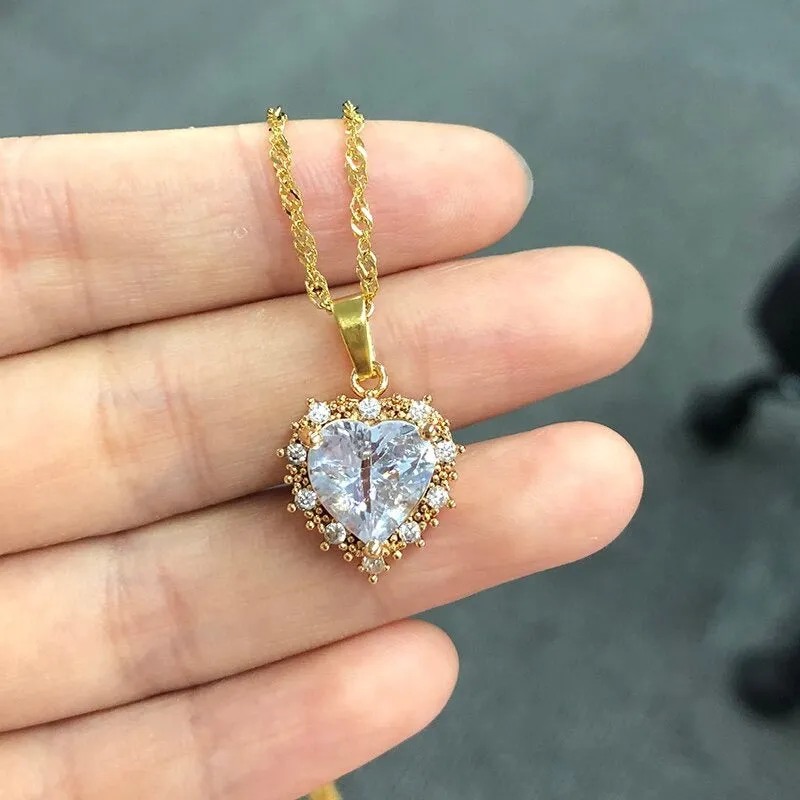 Lovely Heart, Butterfly, and Flower Pendant Necklaces