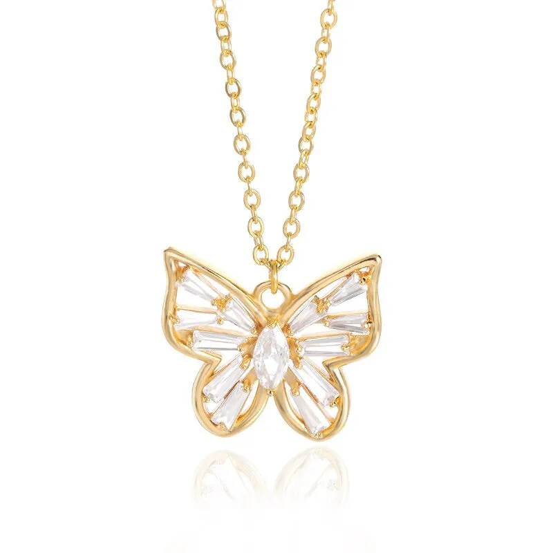 Lovely Heart, Butterfly, and Flower Pendant Necklaces