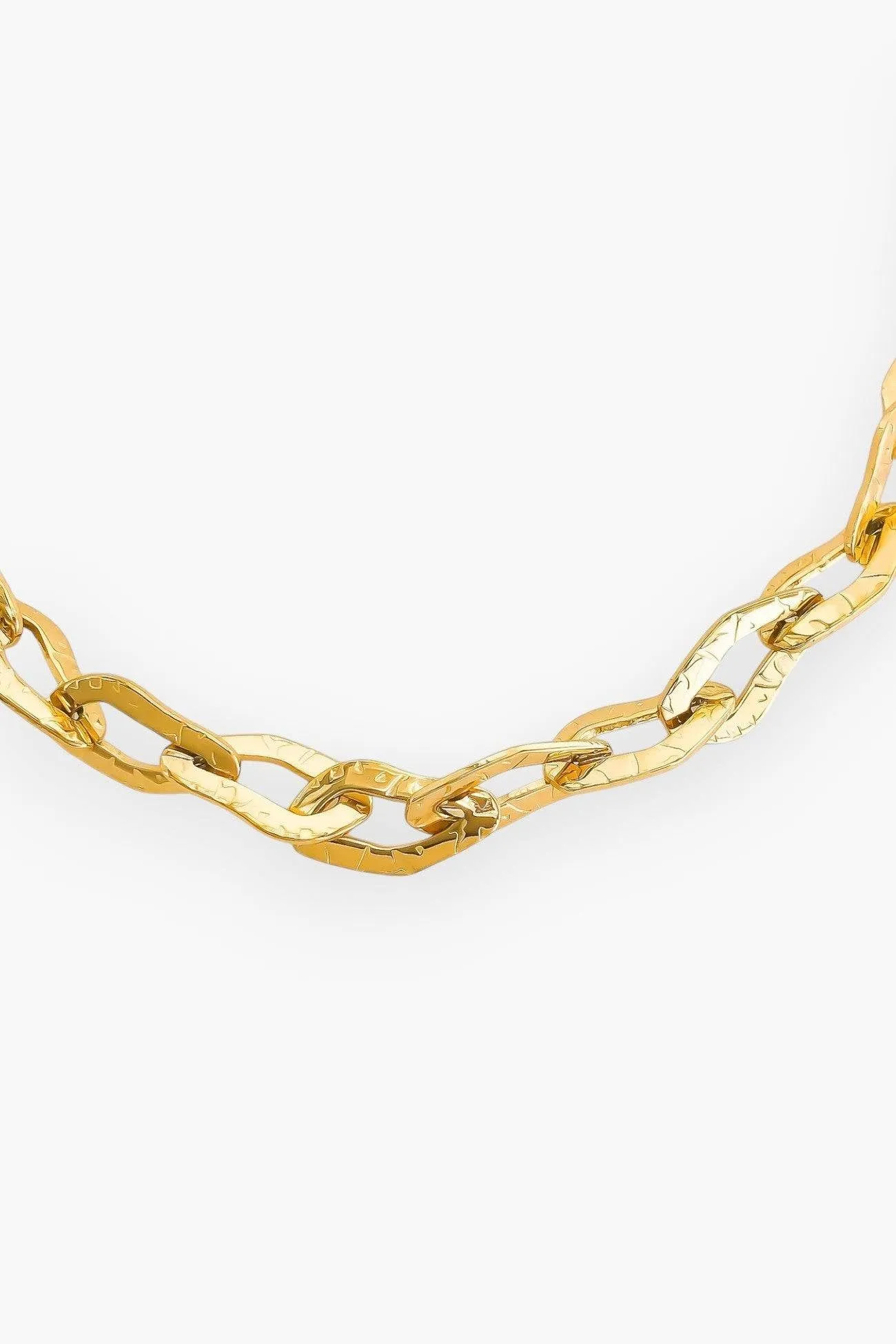 Lucy Gold Hammered Chain Necklace