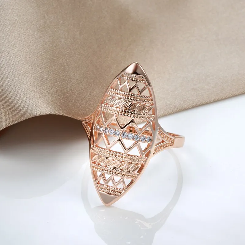 Luxury 585 Rose Gold Ring for Women