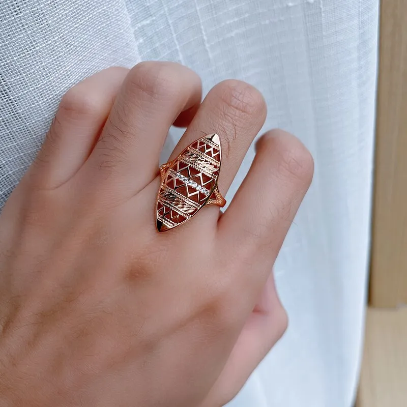 Luxury 585 Rose Gold Ring for Women