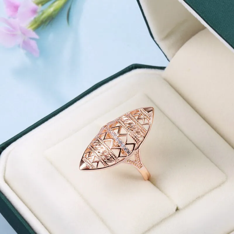 Luxury 585 Rose Gold Ring for Women
