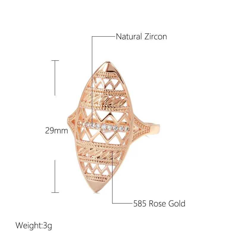 Luxury 585 Rose Gold Ring for Women