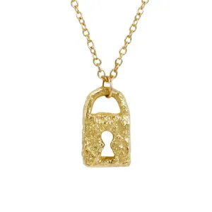 Magic Keyhole Padlock   18K Gold Pendant Necklace