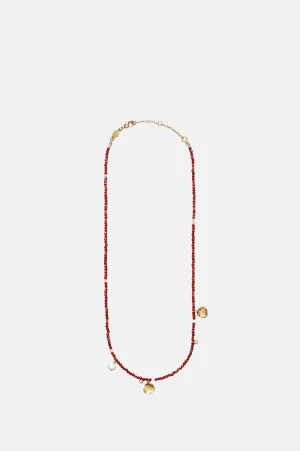 Maroon Harmony Gold Necklace