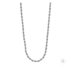 Maya J | Birthstone Charm Necklaces - Rope Chain White Gold