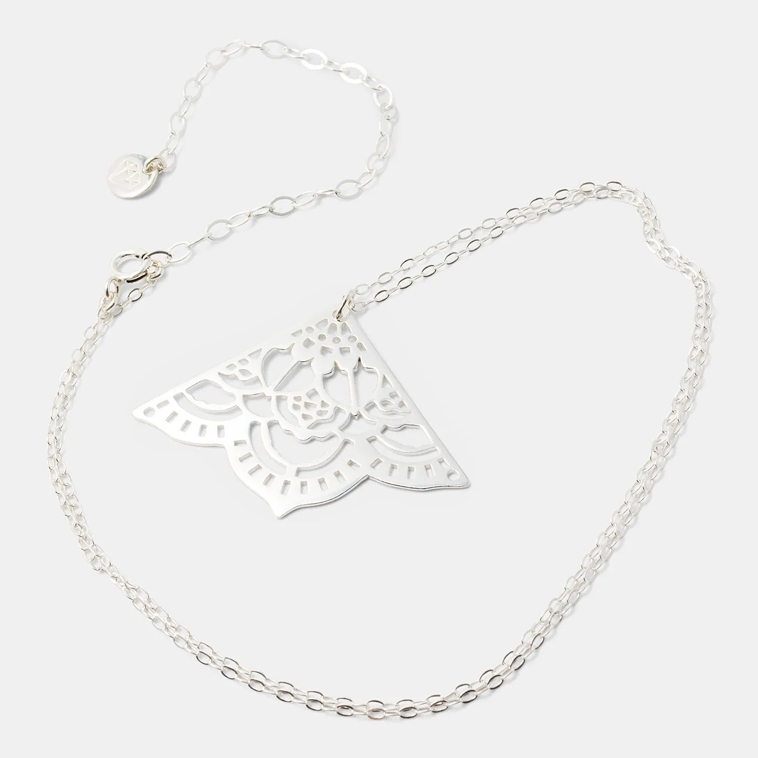 Mehndi Sterling Silver Pendant Necklace