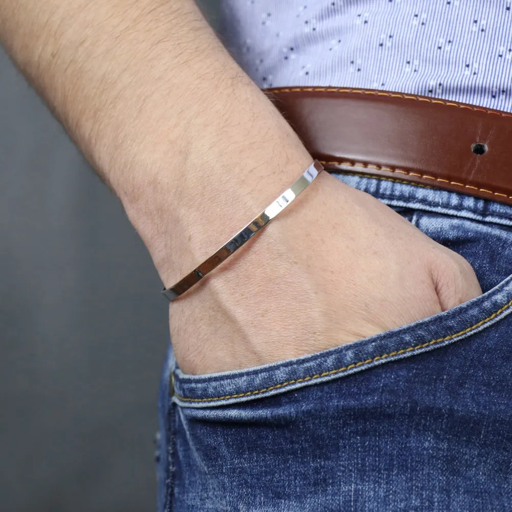 Men's Oval Cuff Bangle Bracelet