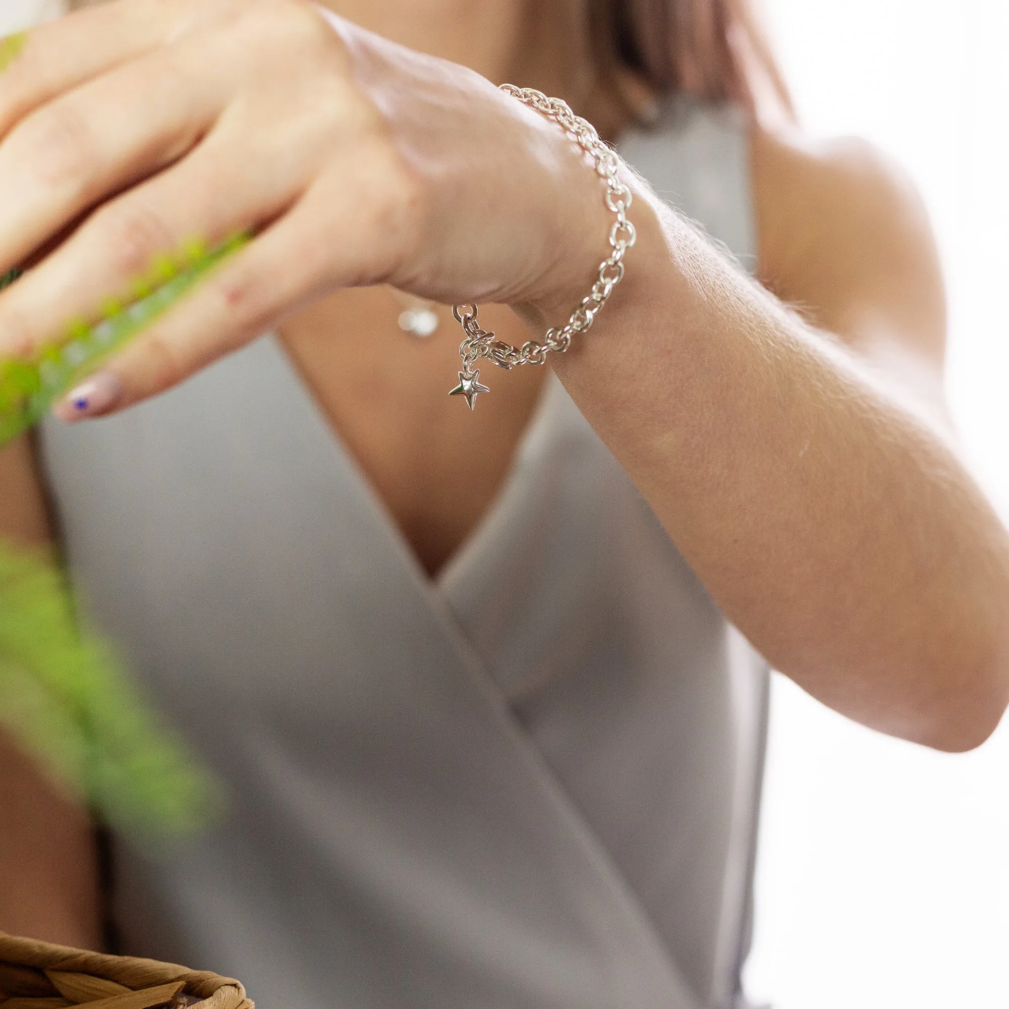 Mini Lifetime Silver Star Charm Bracelet