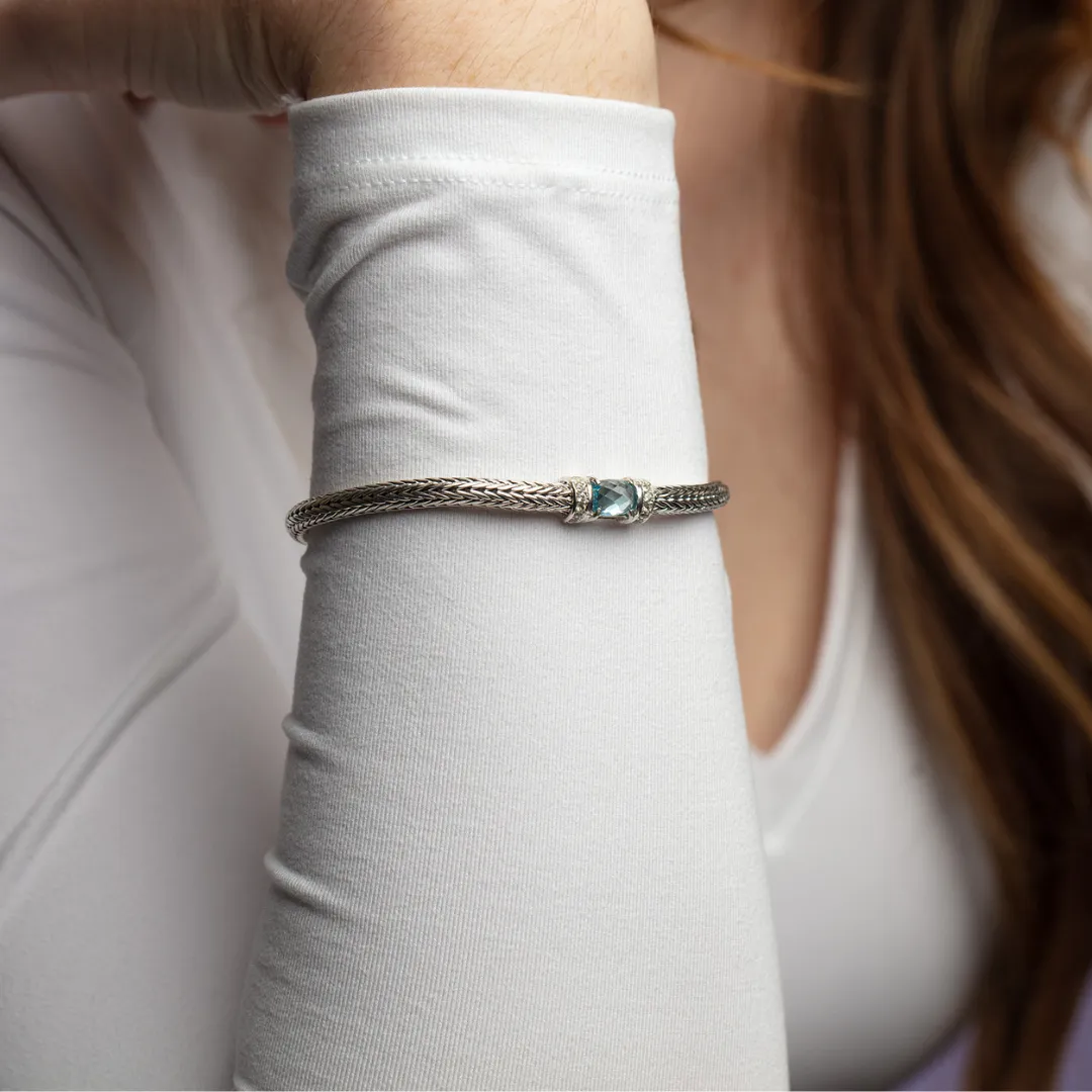 Mini Woven Blue Topaz Bracelet