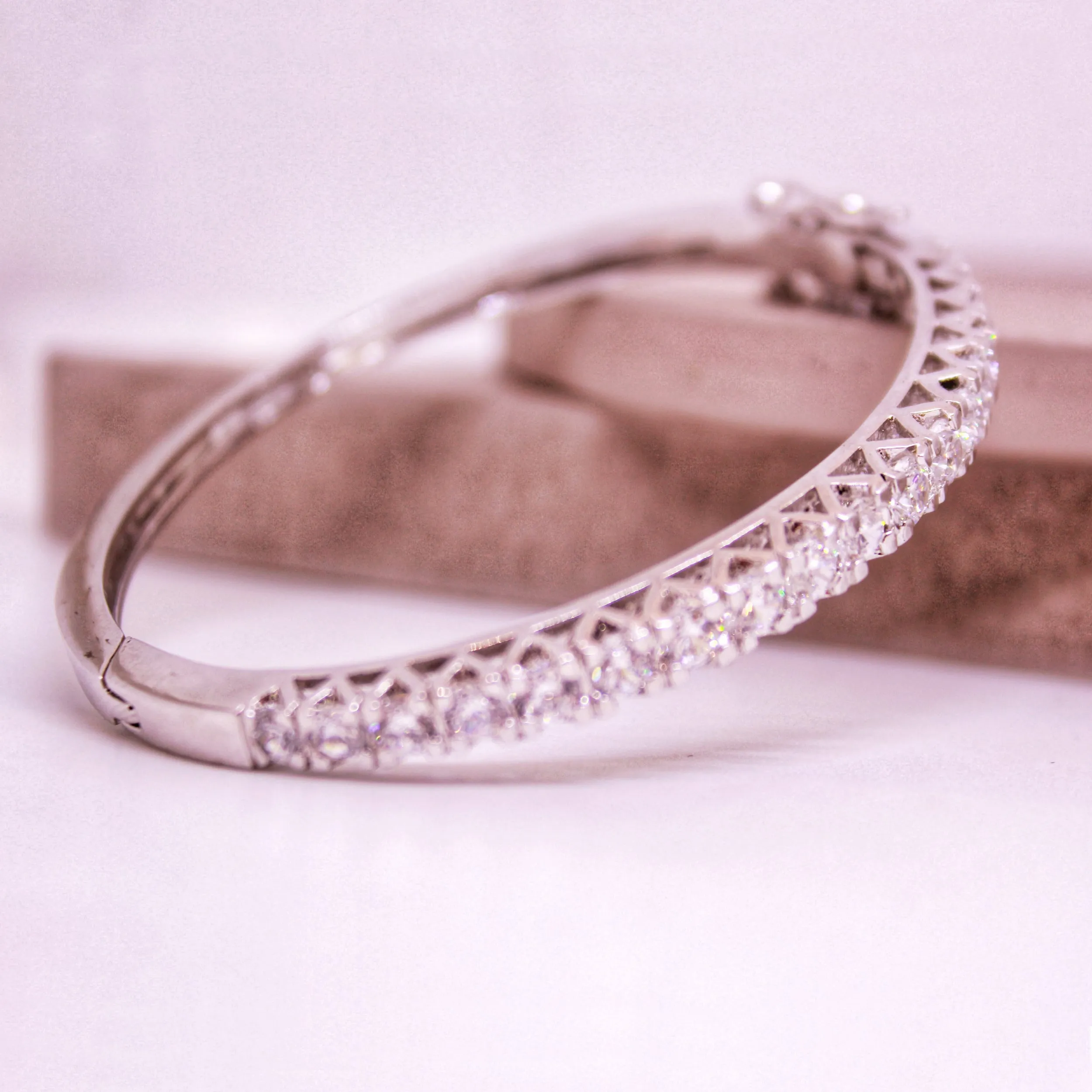 Modern Bangle with Cubic Zircons