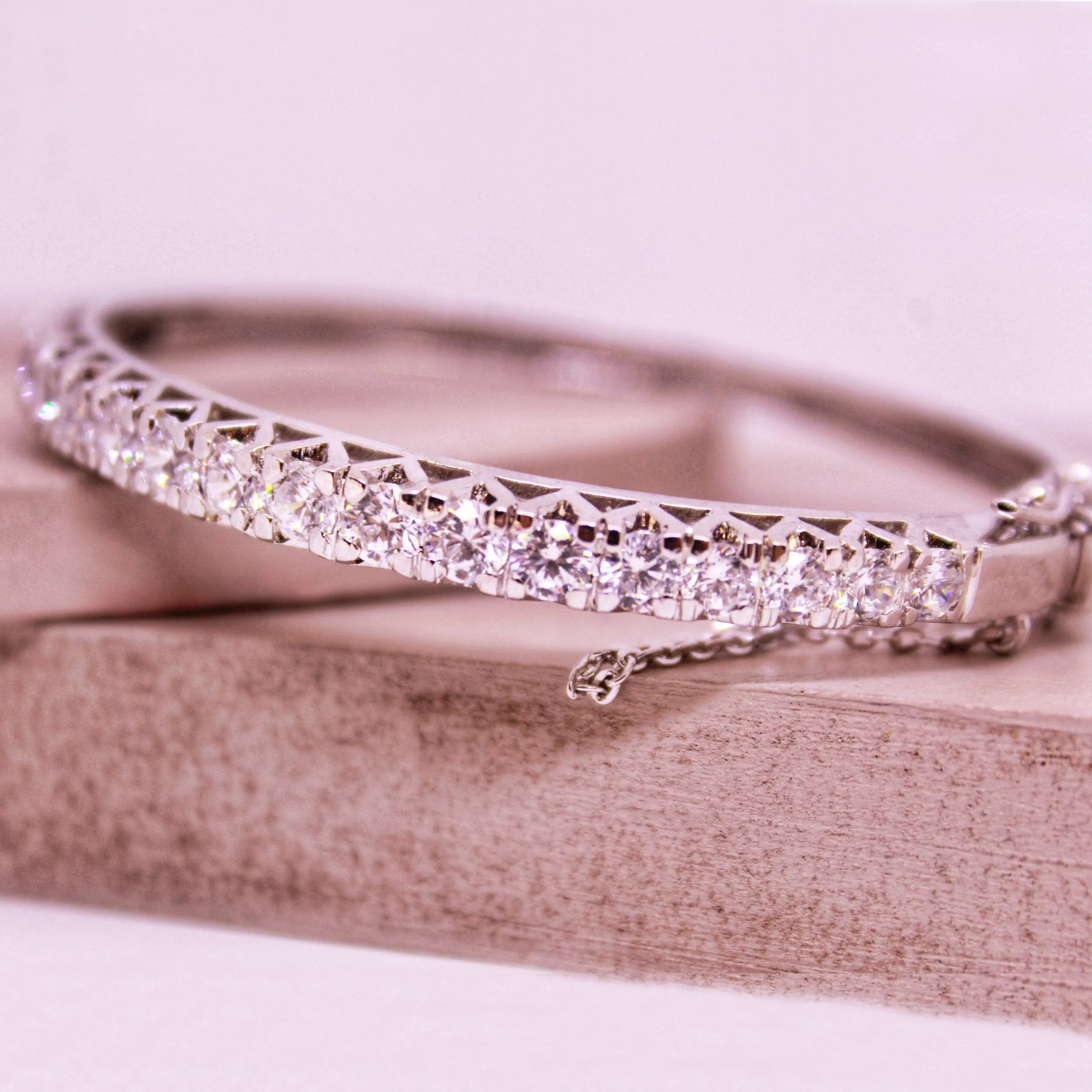 Modern Bangle with Cubic Zircons