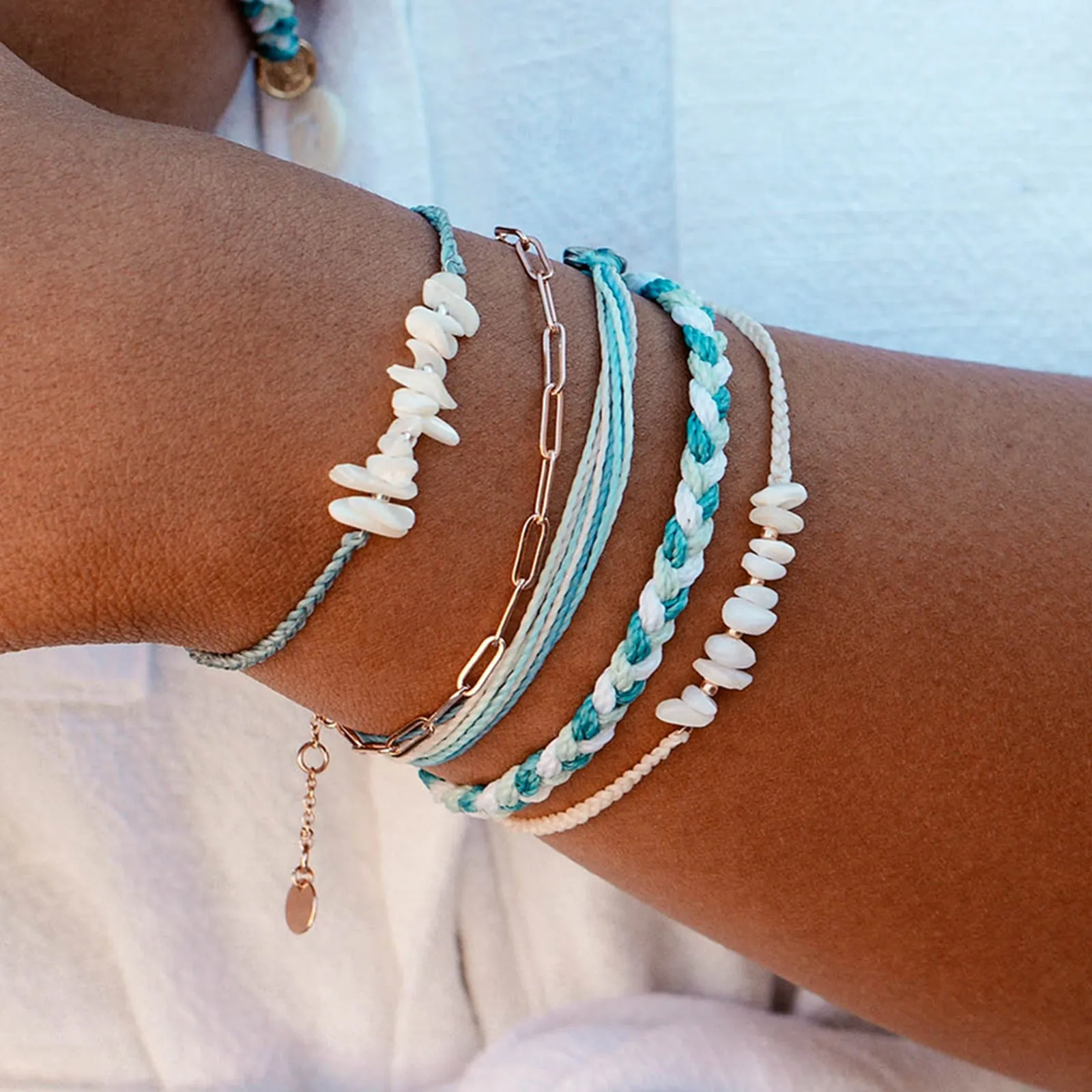 Mother of Pearl Shell Chip Bracelet