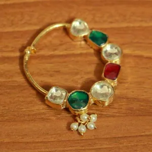 Multicolour Kundan Polki Sonam Kapoor Nose Ring