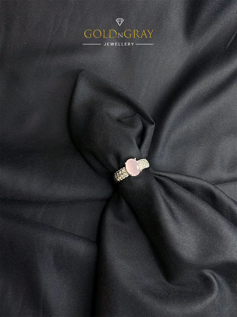 Multicolour Onyx Solitaire Ring with Crystal Pavé Band