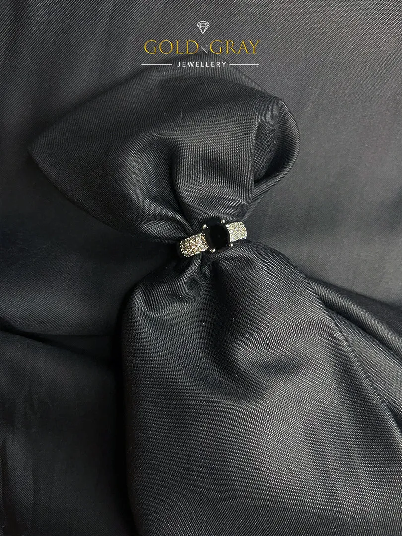 Multicolour Onyx Solitaire Ring with Crystal Pavé Band