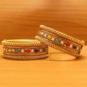 MULTICOLOUR STONES GOLD LOOK OPENABLE KADA'S