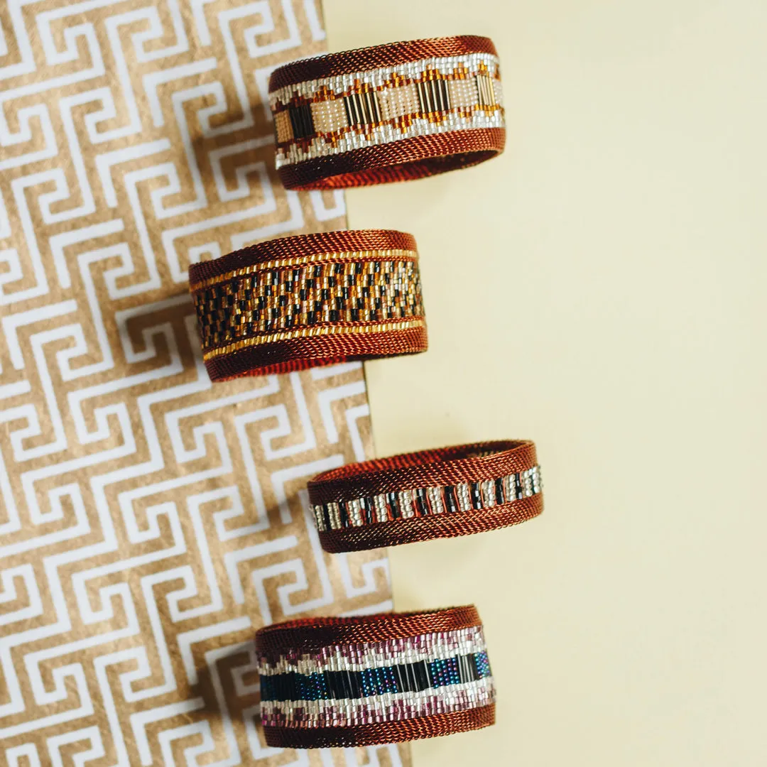 Narrow Copper Beaded Bangle