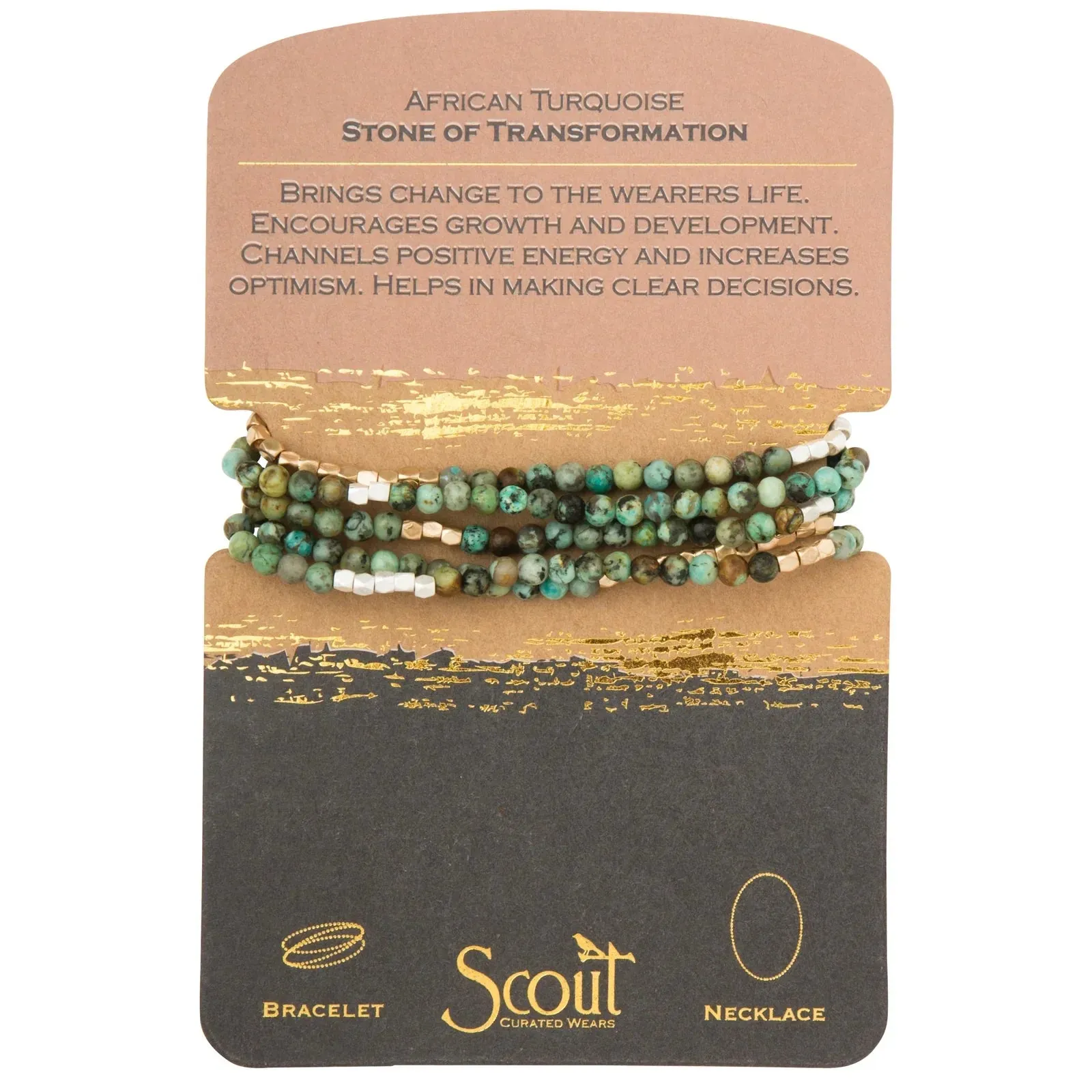 NATURAL GEMSTONE WRAP BRACELET AND NECKLACE CONVERTIBLE