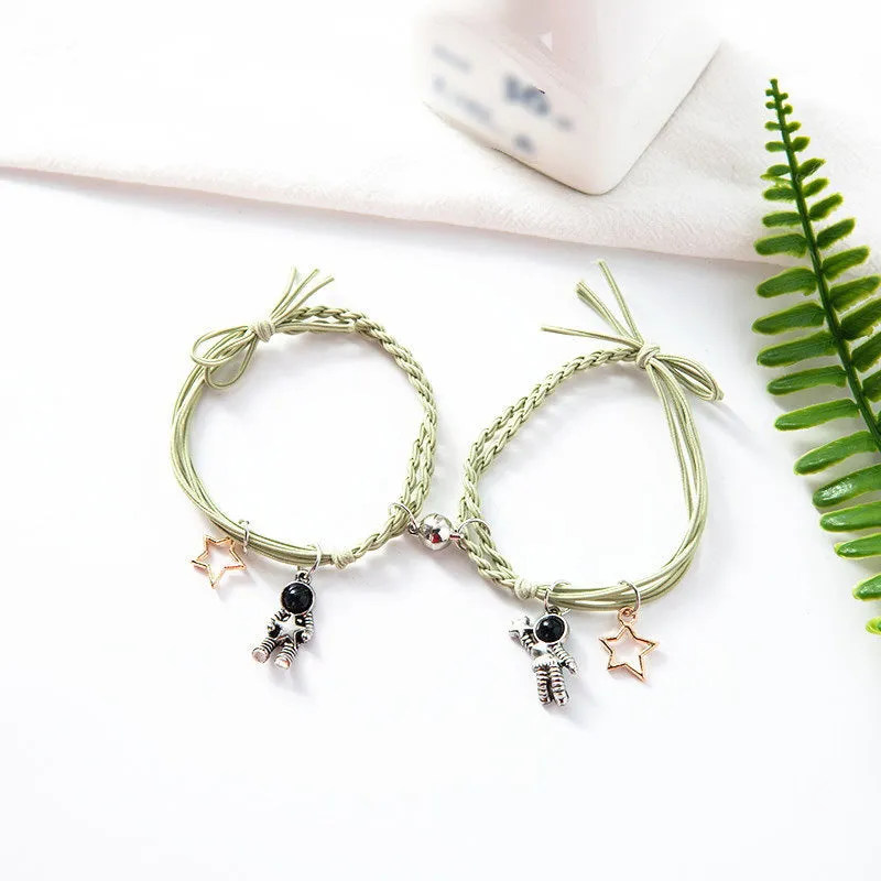 Natural Stone Couple Bracelet Crystal Set (2 pieces)