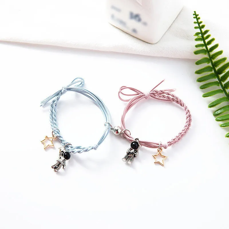 Natural Stone Couple Bracelet Crystal Set (2 pieces)
