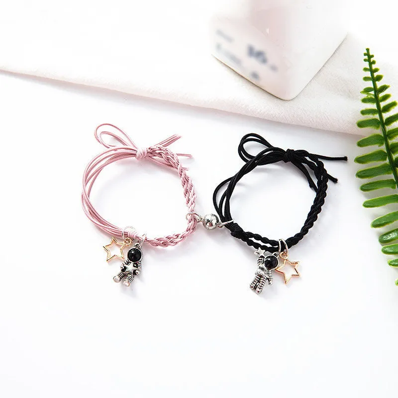 Natural Stone Couple Bracelet Crystal Set (2 pieces)