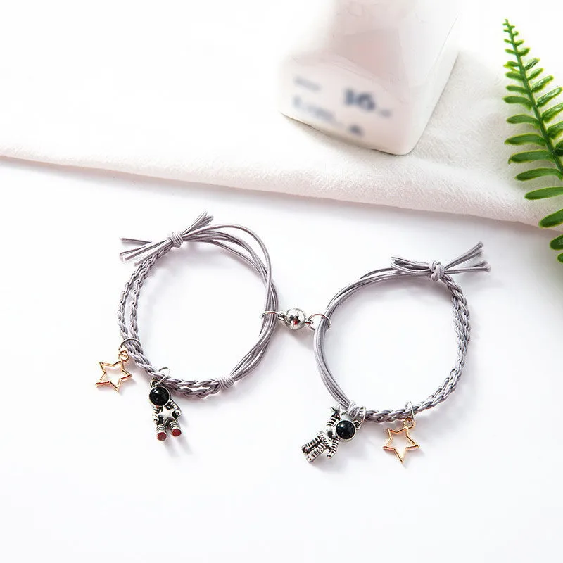 Natural Stone Couple Bracelet Crystal Set (2 pieces)