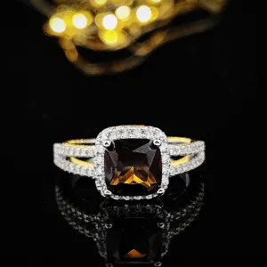 NEW Brown Color Designer AAA  Quality CZ Diamonds Engagement Wedding Promise Rings