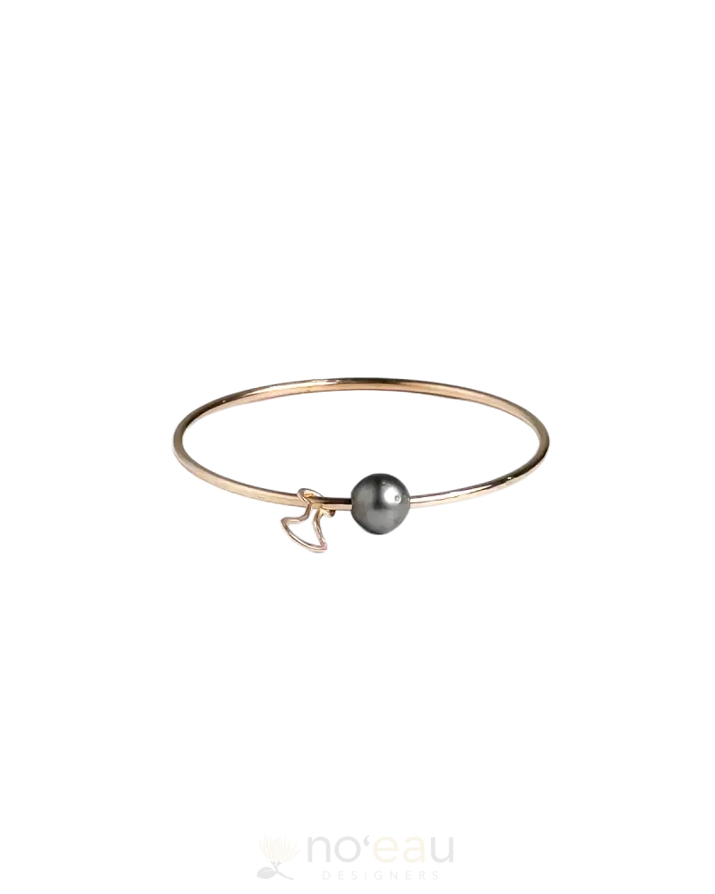 NOEAU - Size 8 14k Goldfilled Bangle With Tahitian Pearl & Assorted Charm