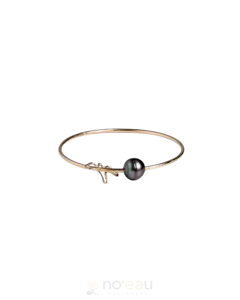 NOEAU - Size 8 14k Goldfilled Bangle With Tahitian Pearl & Assorted Charm