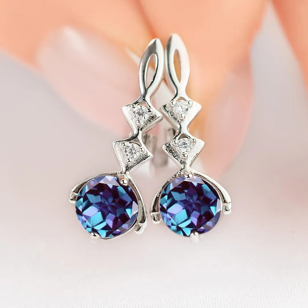 Opulent' Alexandrite Unique Dangling  Earrings