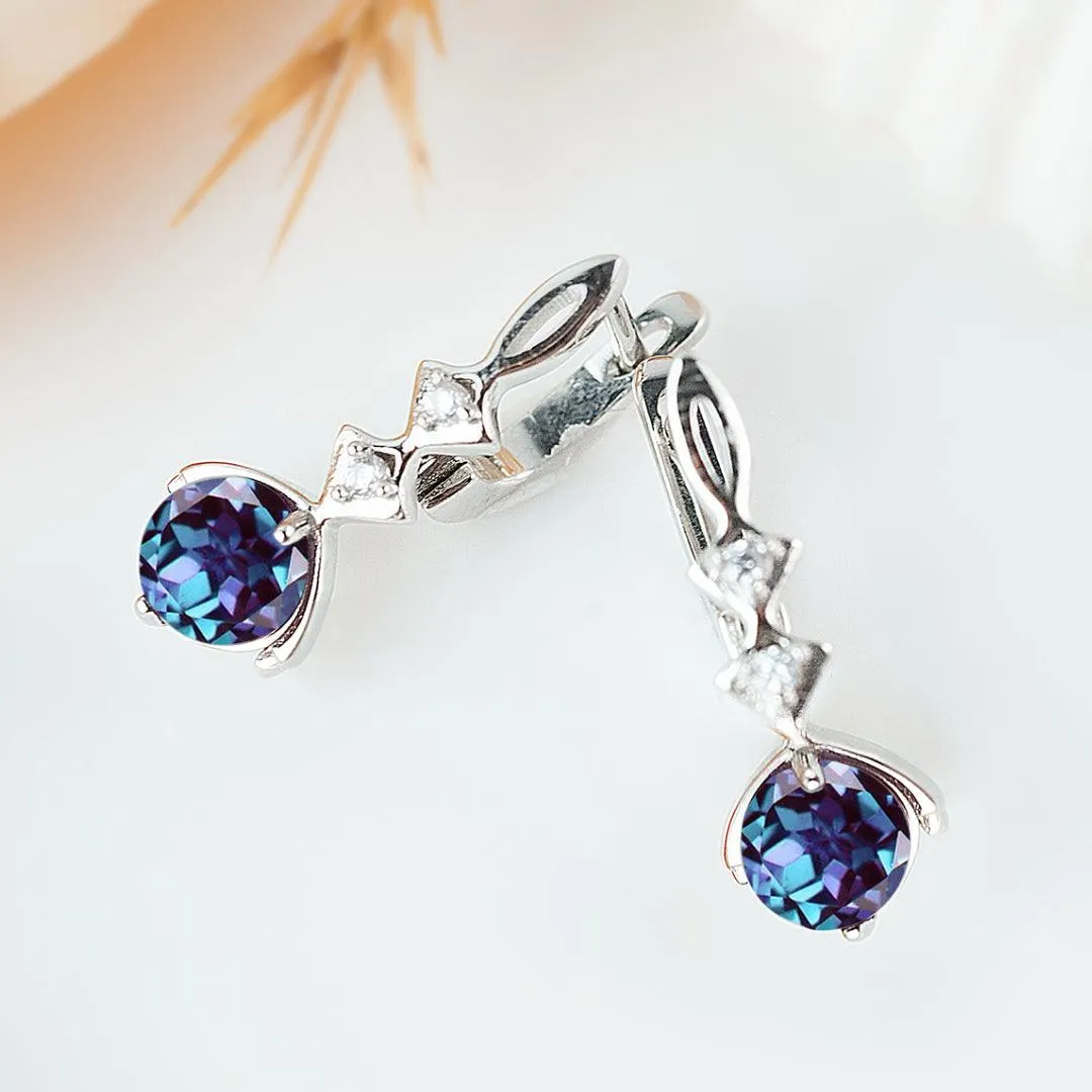 Opulent' Alexandrite Unique Dangling  Earrings