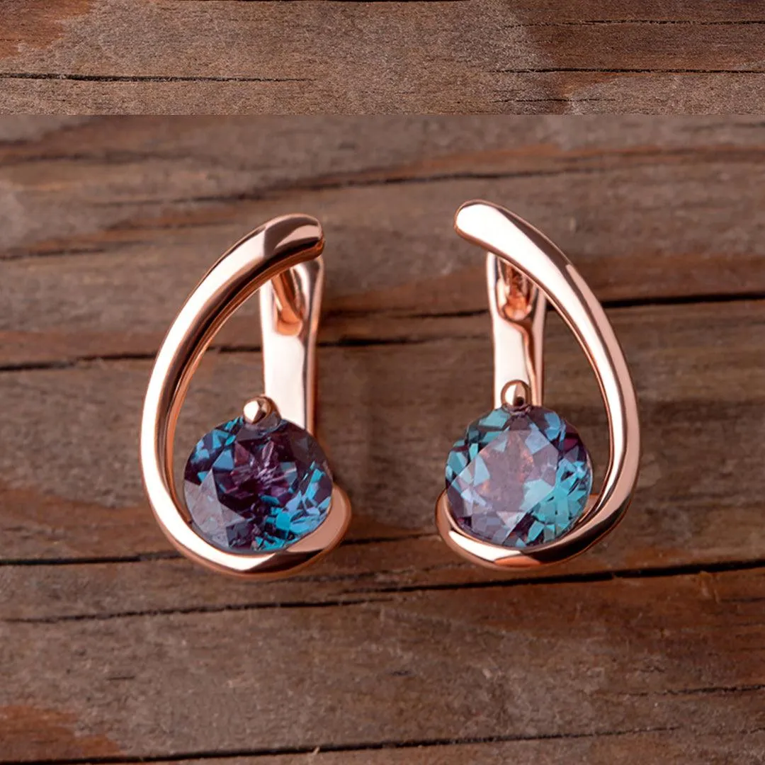 'Opulent' Alexandrite Unique Drop  Earrings