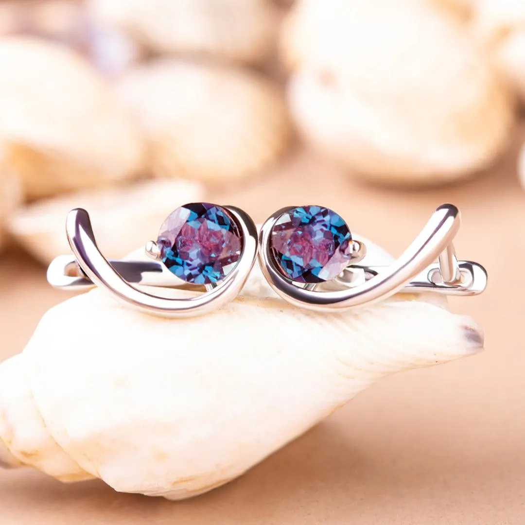 'Opulent' Alexandrite Unique Drop  Earrings