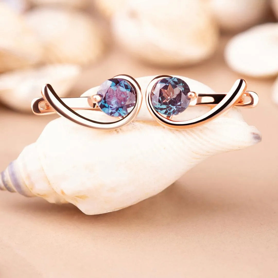 'Opulent' Alexandrite Unique Drop  Earrings