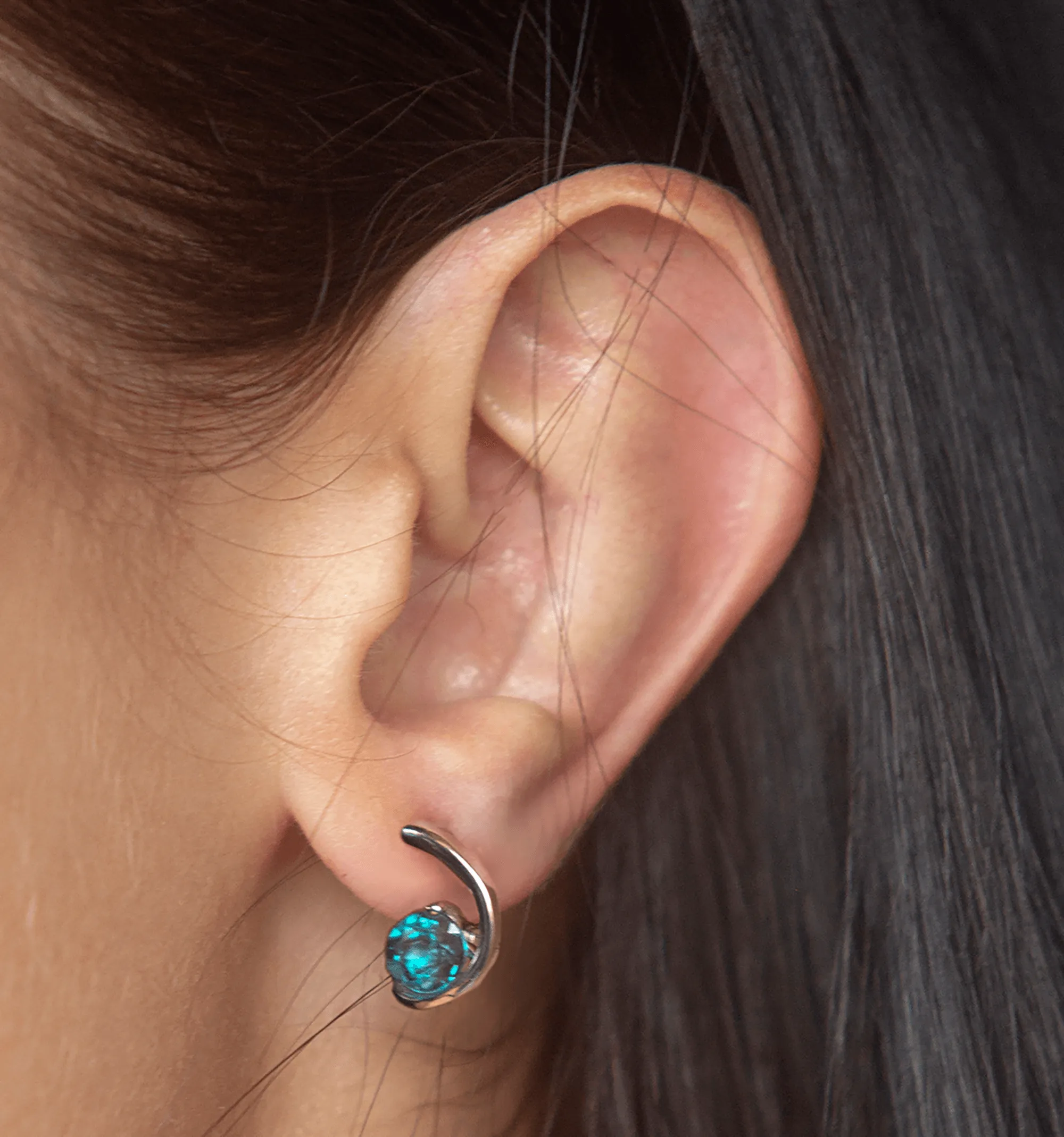 Opulent' London Blue Topaz Unique Drop Earrings