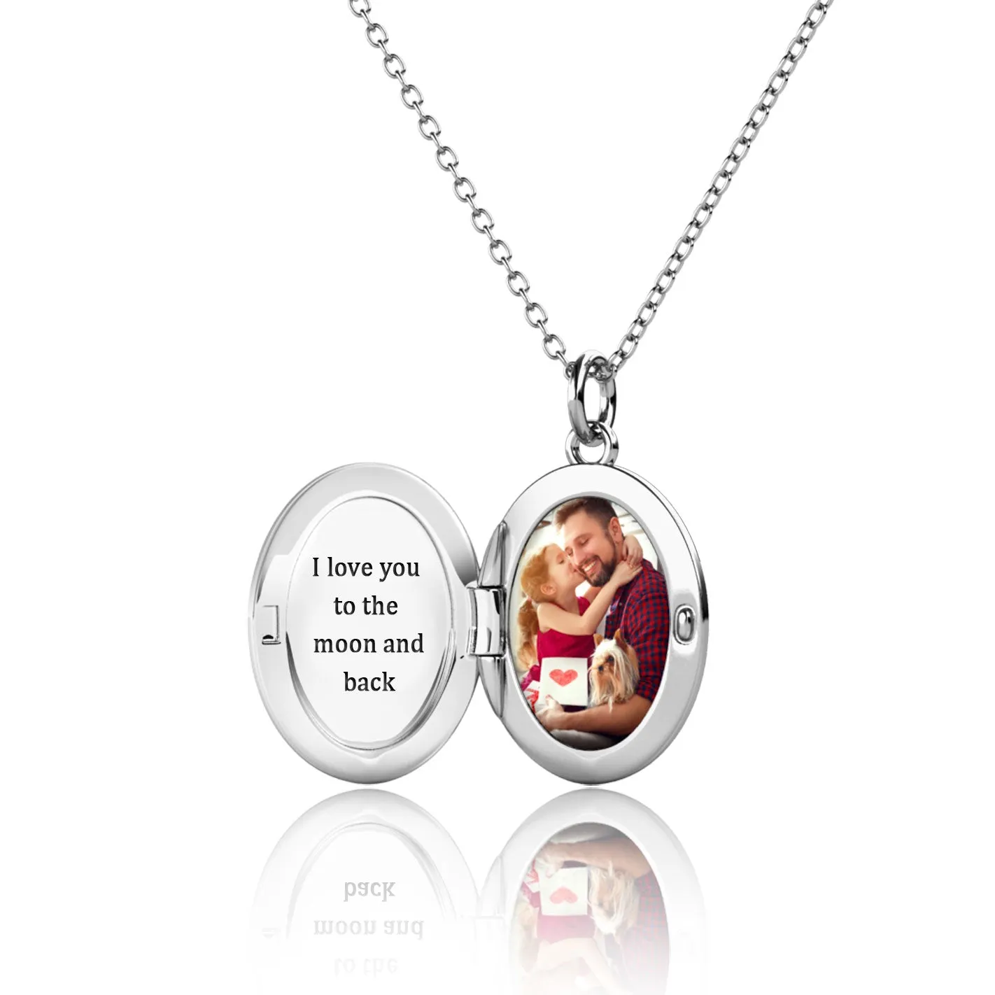 Oval Personalised Photo Locket Necklace | Photo Necklace | Picture Necklace | Sterling Silver