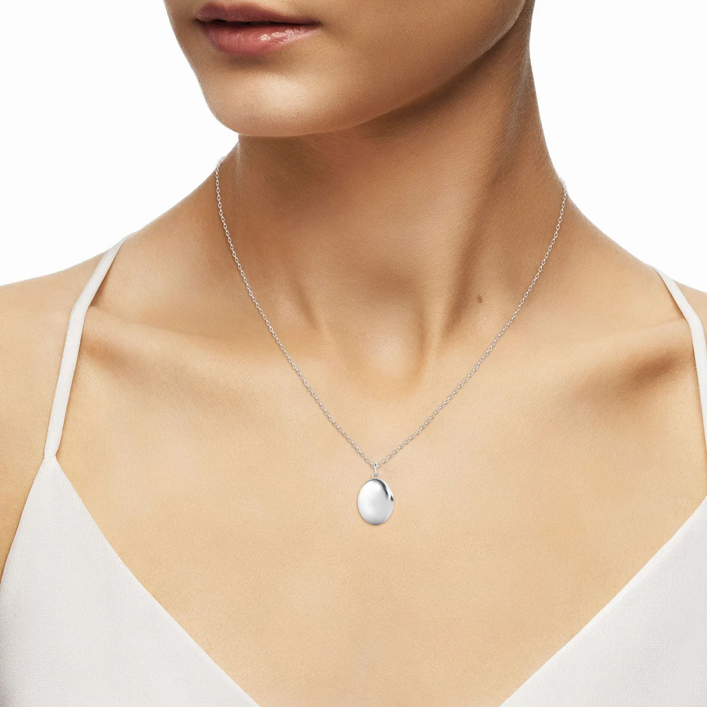 Oval Personalised Photo Locket Necklace | Photo Necklace | Picture Necklace | Sterling Silver