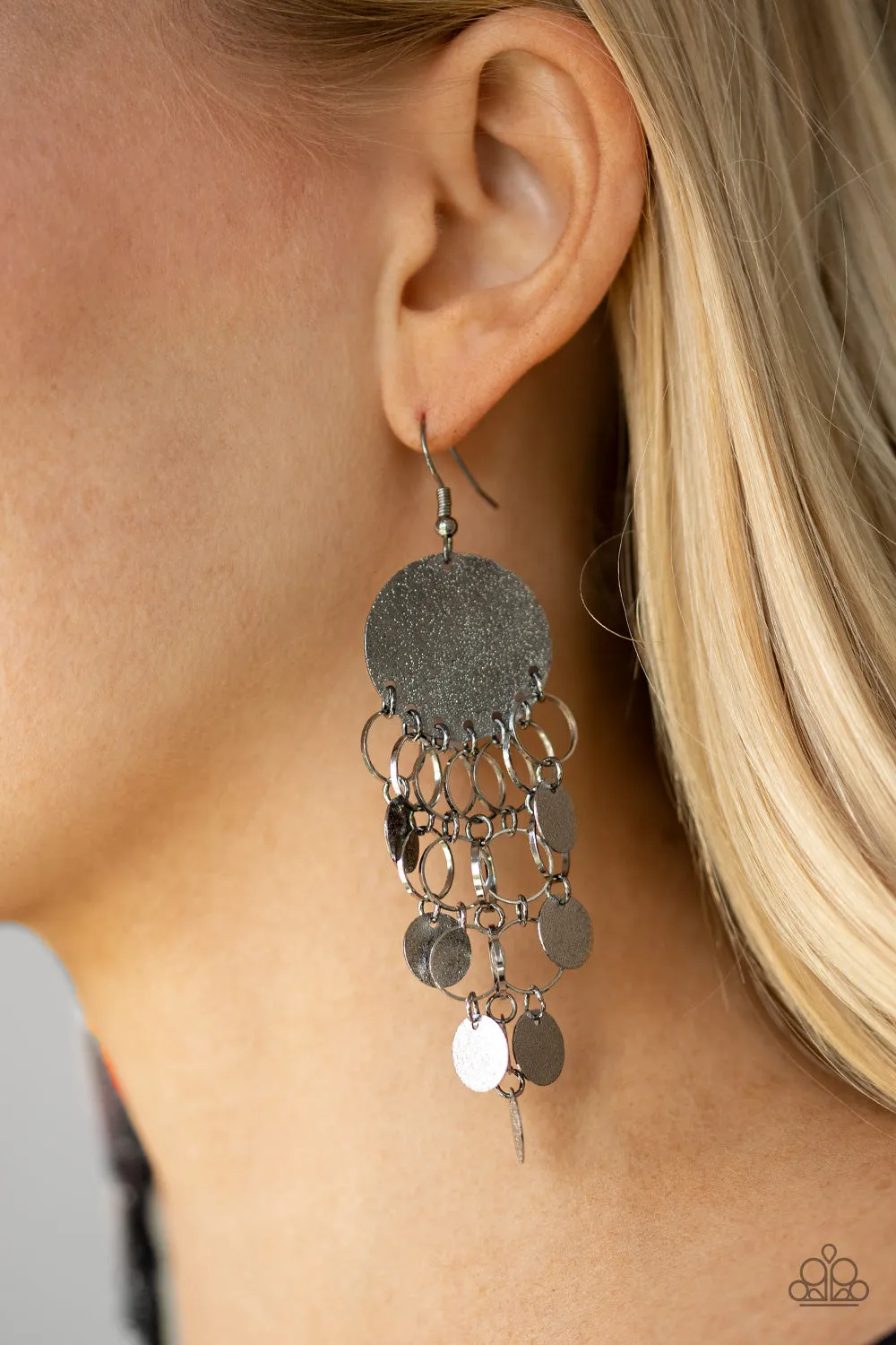 Paparazzi Turn On The BRIGHTS Earrings Black