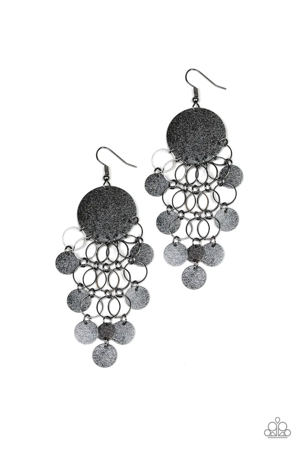 Paparazzi Turn On The BRIGHTS Earrings Black