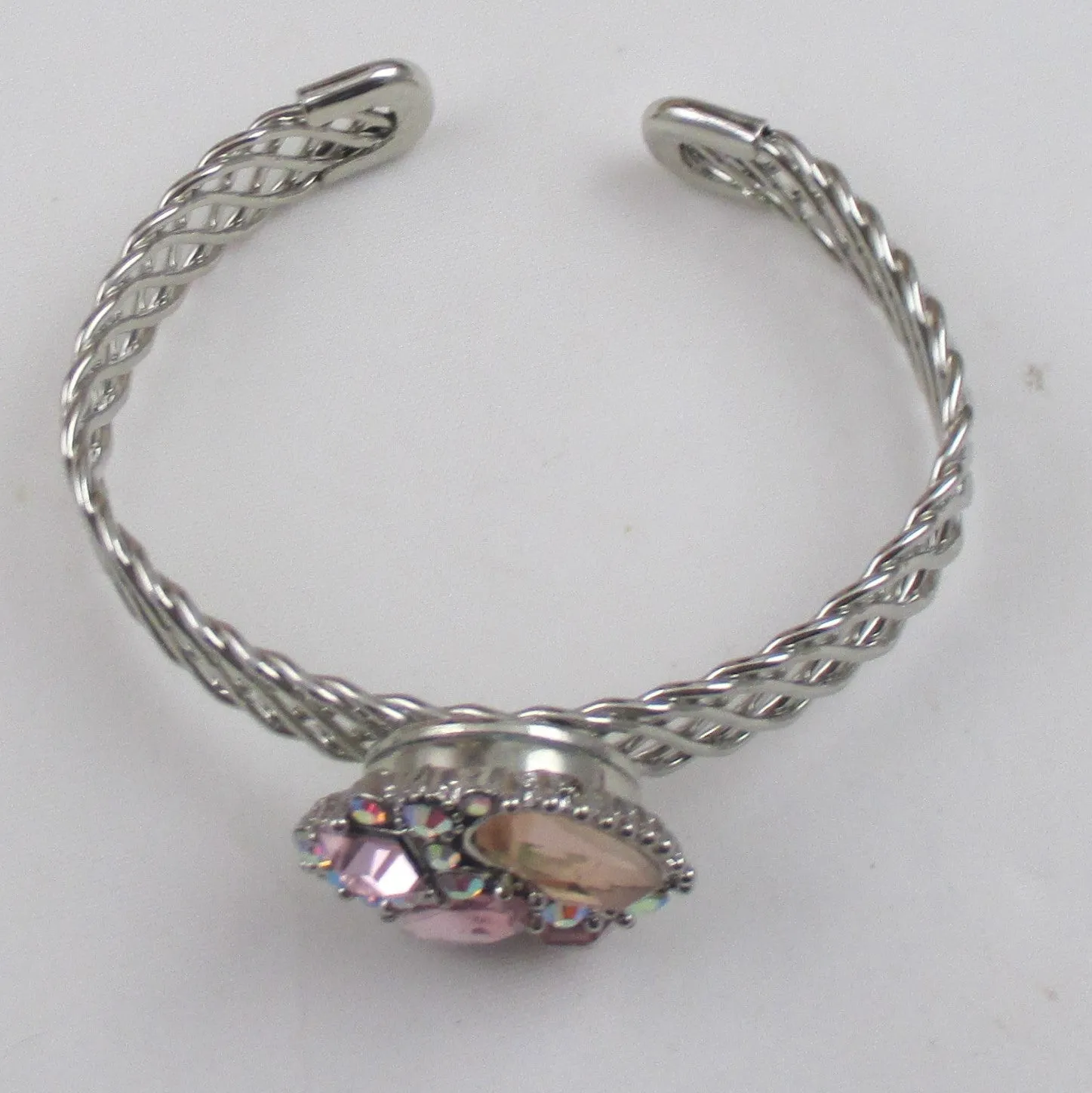 Pastel  Crystal & Silver Bangle Bracelet